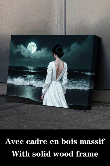 "Moonlit Ocean Woman…" başlıklı Baskıresim 江华 梁 tarafından, Orijinal sanat, Mürekkep püskürtmeli Ahşap Sedye çerçevesi üzeri…
