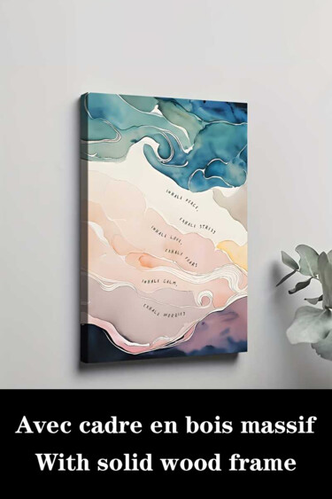 Printmaking titled "Inhale Exhale Seque…" by Jiang Hua Liang, Original Artwork, Inkjet Mounted on Wood Stretcher frame