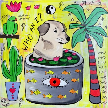 Pintura intitulada "Who am I" por Viktoria Linkina, Obras de arte originais, Acrílico Montado em Armação em madeira