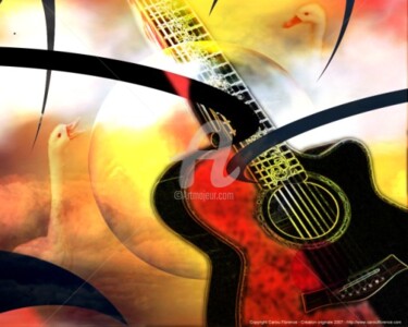 "Corps en guitare" başlıklı Dijital Sanat Florence Cariou tarafından, Orijinal sanat
