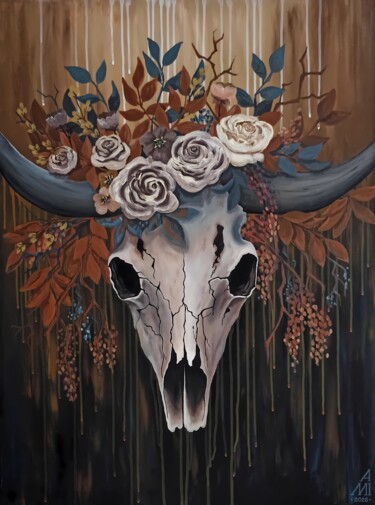 Pintura titulada "The Last Bloom - Bu…" por Iryna Mellis, Obra de arte original, Acrílico Montado en Bastidor de camilla de…