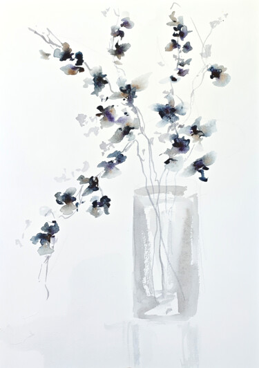 Painting titled "Abstract Minimalist…" by Tani Soul, Original Artwork, Watercolor