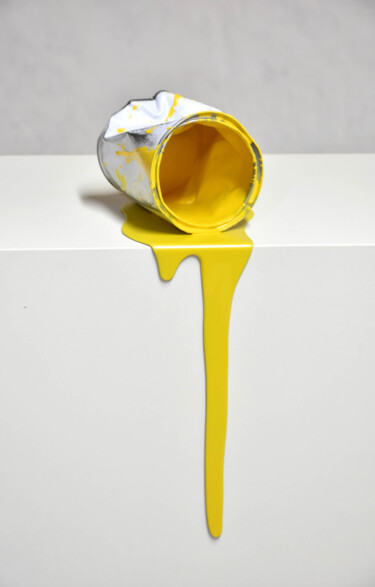 Skulptur mit dem Titel "Le vieux pot de pei…" von Yannick Bouillault, Original-Kunstwerk, Harz