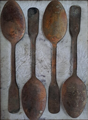 Collages intitulée "spoons of the day" par Serendipity Liche, Œuvre d'art originale, Collages