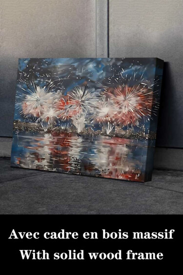 Gravures & estampes intitulée "Patriotic Fireworks…" par Jiang Hua Liang, Œuvre d'art originale, Jet d’encre Monté sur Châss…