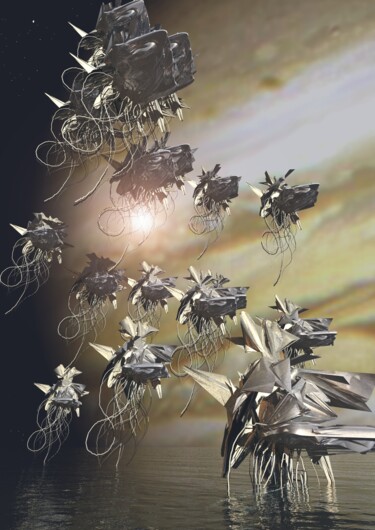Digital Arts titled "Jovian Spawn" by Russell Newell, Original Artwork, 3D Modeling