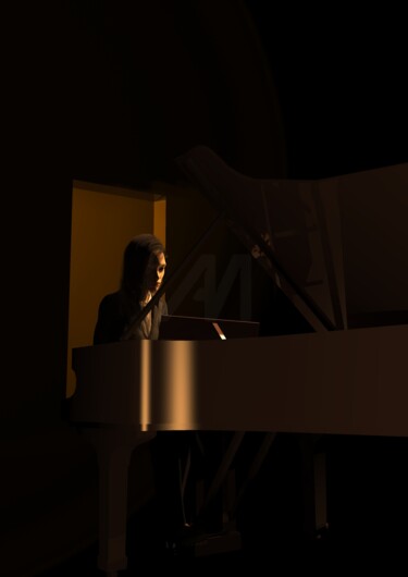 Digital Arts titled "The Pianist #2" by Russell Newell, Original Artwork, 3D Modeling