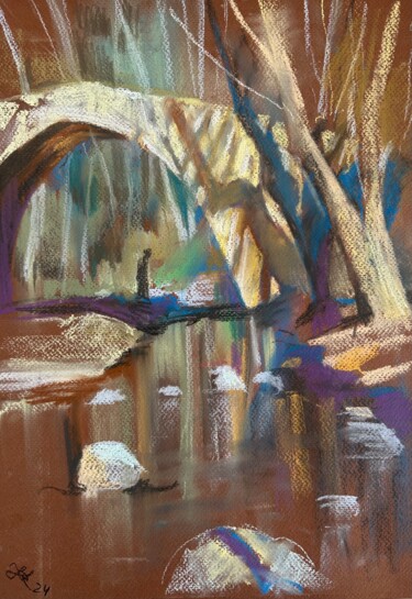 "Venetian Bridge in…" başlıklı Tablo July Kinart tarafından, Orijinal sanat, Pastel