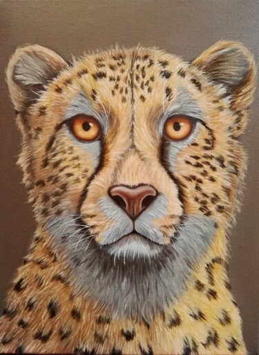 Peinture intitulée "peinture animalière…" par Steivan Loundou, Œuvre d'art originale, Huile Monté sur Châssis en bois