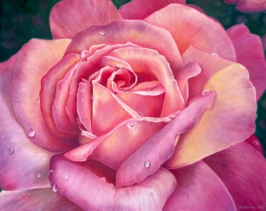 Pintura titulada "Pink Dream (Розовая…" por Tat Ana Turanova, Obra de arte original, Oleo Montado en Bastidor de camilla de…