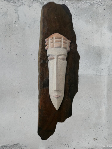Sculpture titled "Ardoisière N°7" by Patrick Démots, Original Artwork, Plaster Mounted on Stone