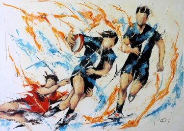 "1503 Mouvement de p…" başlıklı Tablo Jean-Luc Lopez tarafından, Orijinal sanat, Akrilik Ahşap Sedye çerçevesi üzerine monte…