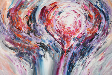Malarstwo zatytułowany „Vibrant Circle D 5” autorstwa Peter Nottrott, Oryginalna praca, Akryl