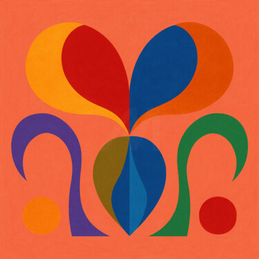 Arts numériques intitulée "Symétrie des Élémen…" par Yahya Ahssaini, Œuvre d'art originale, Peinture numérique