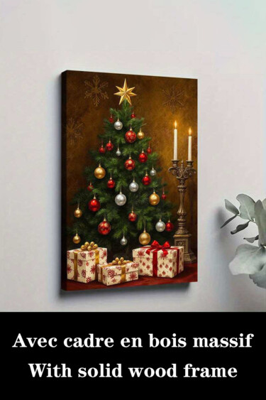 Printmaking titled "Cherry Wall Art Blo…" by Jiang Hua Liang, Original Artwork, Inkjet Mounted on Wood Stretcher frame