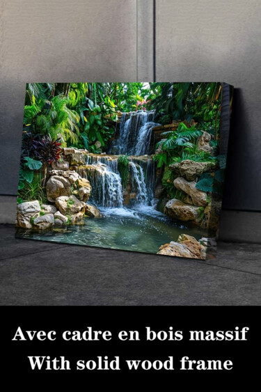 Printmaking titled "Rocks Flowing Water…" by Jiang Hua Liang, Original Artwork, Inkjet Mounted on Wood Stretcher frame