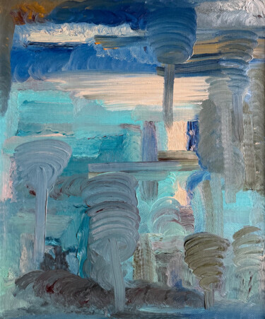 Peinture intitulée ""Descent from the H…" par Evgeniya Minina Zhemi, Œuvre d'art originale, Huile Monté sur Châssis en bois