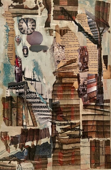 Peinture intitulée "TIEMPO DE LECTURA" par Mariana Isenberg, Œuvre d'art originale, Collages