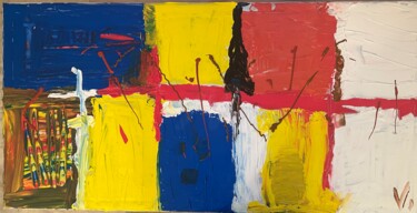 Ζωγραφική με τίτλο "Énergie" από Vacho, Αυθεντικά έργα τέχνης, Ακρυλικό Τοποθετήθηκε στο Ξύλινο φορείο σκελετό