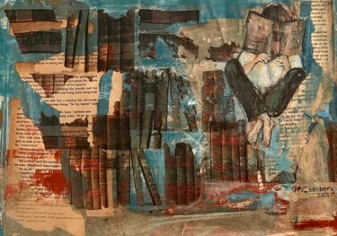 Peinture intitulée "ENTRE LIBROS (SERIE…" par Mariana Isenberg, Œuvre d'art originale, Collages