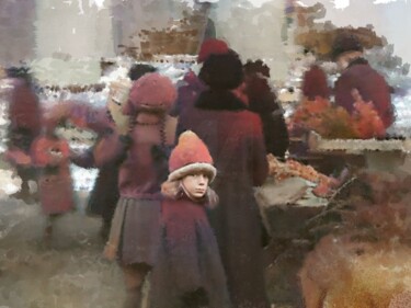 Digital Arts titled "At the Markets" by Russell Newell, Original Artwork, 2D Digital Work