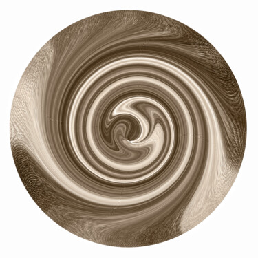 Sculpture titled "Sepia swirl" by Sumit Ratta, Original Artwork, Digital Painting Mounted on Wood Panel