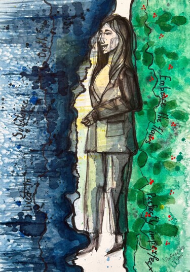 绘画 标题为“Original Abstract A…” 由Vladlena Voss, 原创艺术品, 水彩