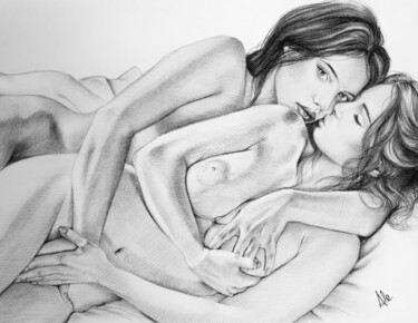 Zeichnungen mit dem Titel "Tomorrow I won't be…" von Aleartdesignerstudio, Original-Kunstwerk, Kohle