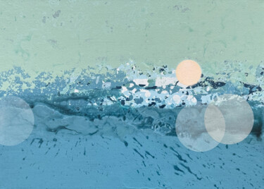 Painting titled "Seestück XI" by Markus Honerla, Original Artwork, Lacquer Mounted on Wood Stretcher frame