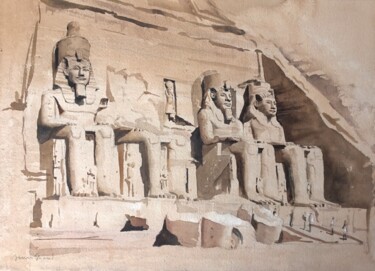 绘画 标题为“Abu Simbel” 由James Shand, 原创艺术品, 水彩