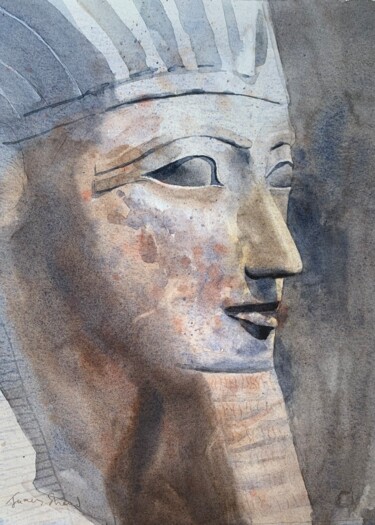 Peinture intitulée "Queen Hatshepsut" par James Shand, Œuvre d'art originale, Aquarelle