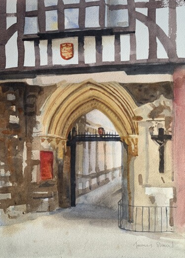 Pintura intitulada "London archway" por James Shand, Obras de arte originais, Aquarela