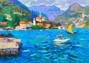 Картина под названием "Melody of Waves" - Alexander Shandor, Подлинное произведение искусства, Масло Установлен на Деревянна…