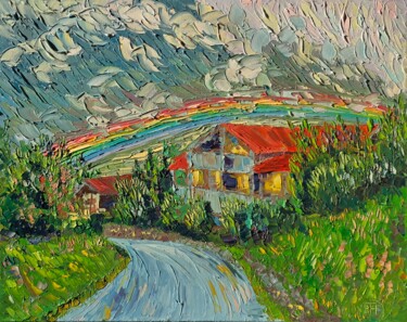 Malerei mit dem Titel "Returning over the…" von Sergei Gontarovskii (Serhii Hontarovskyi), Original-Kunstwerk, Öl Auf Keilra…