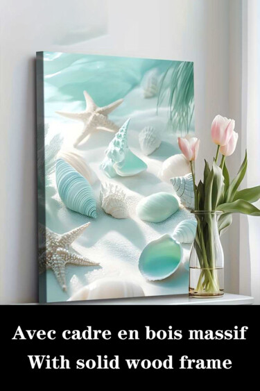 "Coastal Beach Scene…" başlıklı Baskıresim 江华 梁 tarafından, Orijinal sanat, Mürekkep püskürtmeli Ahşap Sedye çerçevesi üzeri…