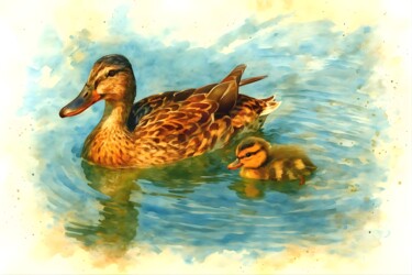 "Female Mallard Duck…" başlıklı Dijital Sanat M Alk tarafından, Orijinal sanat, Dijital Resim