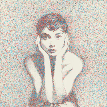 Painting titled "Audrey Hepburn" by Elisabeth Choux, Original Artwork, Acrylic
