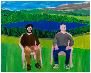 Painting titled "Portrait des mathém…" by Étienne Michurins, Original Artwork, Acrylic Mounted on Wood Stretcher frame