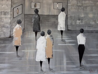 "Femmes en miroir" başlıklı Tablo Janick Folinais tarafından, Orijinal sanat, Akrilik Ahşap Sedye çerçevesi üzerine monte ed…