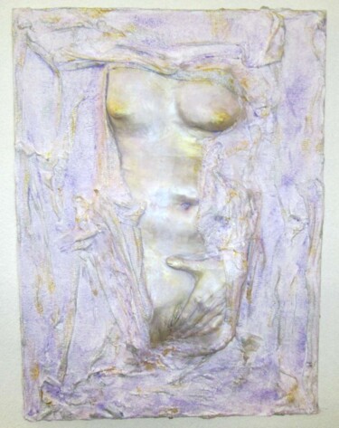 Skulptur mit dem Titel "Estasi trattenuta" von Riccardo Afelios, Original-Kunstwerk, Kreide Auf Keilrahmen aus Holz montiert