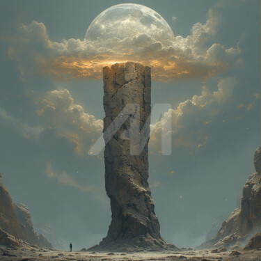 Arte digital titulada "Lunar Anvil" por Piotr Pietruszewski, Obra de arte original, Imagen generada por IA