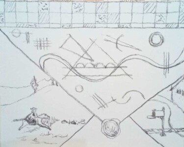 Dessin intitulée "Esboço para "Carta…" par Eduardo Machado, Œuvre d'art originale, Fusain Monté sur Châssis en bois