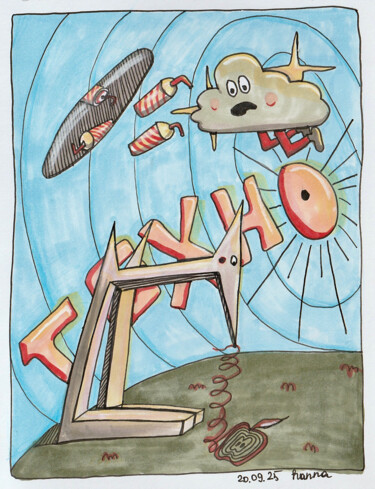 "TECHNO Birth — Stee…" başlıklı Resim Hanna Kochet tarafından, Orijinal sanat, Işaretleyici