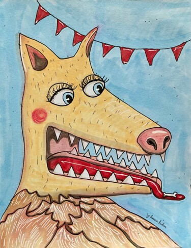 "Birthday Star Dog —…" başlıklı Resim Hanna Kochet tarafından, Orijinal sanat, Işaretleyici