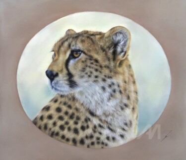 Dibujo titulada "Chetah." por Irene_art, Obra de arte original, Pastel