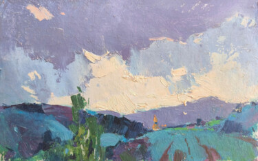 Painting titled "Summer Smerekovo" by Alexander Shandor, Original Artwork, Oil