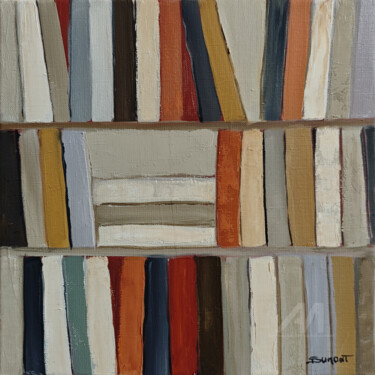 绘画 标题为“Inner library” 由Sophie Dumont, 原创艺术品, 油 安装在木质担架架上