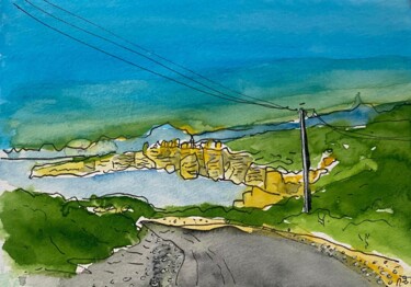 Картина под названием "Côte près de Bonifa…" - Frob, Подлинное произведение искусства, Акварель