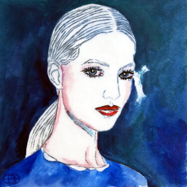 Printmaking titled "SOFIA" by Bettina Newbery, Original Artwork, Etching Mounted on Cardboard