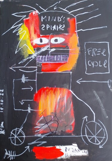 Painting titled "Mind spirit" by Hector O'Kanin, Original Artwork, Acrylic